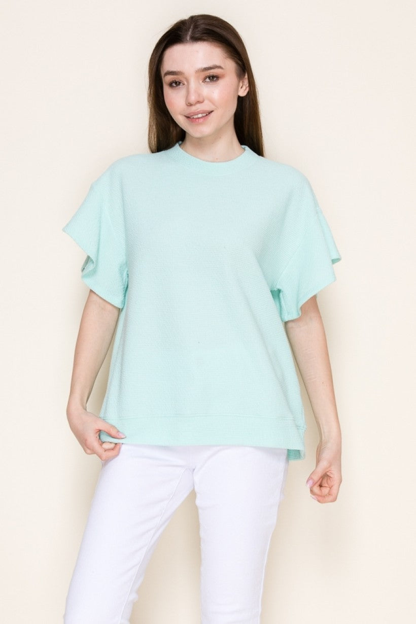 Ruffled knit Top T-41639