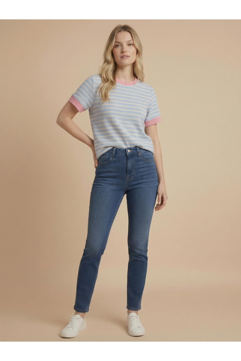 LT Blue Colorblock Top T-42356