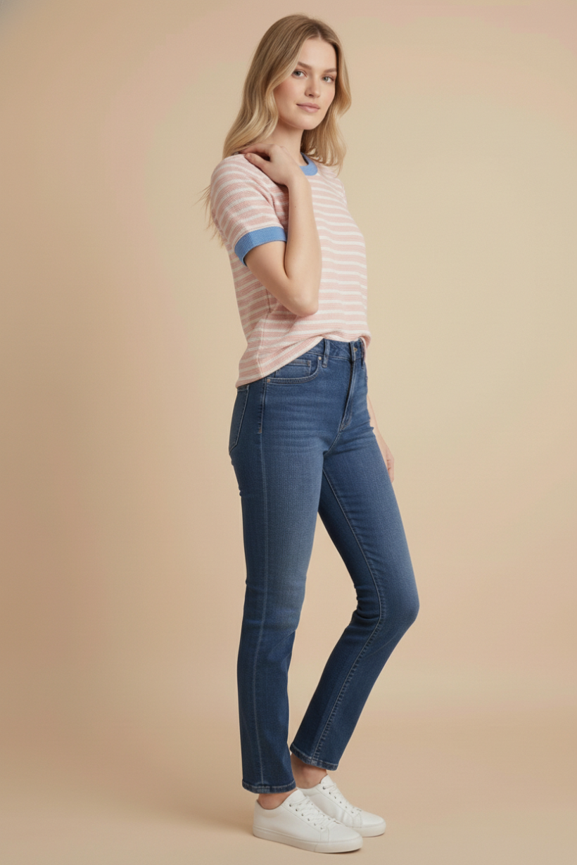 Rose Colorblock Top T-42356