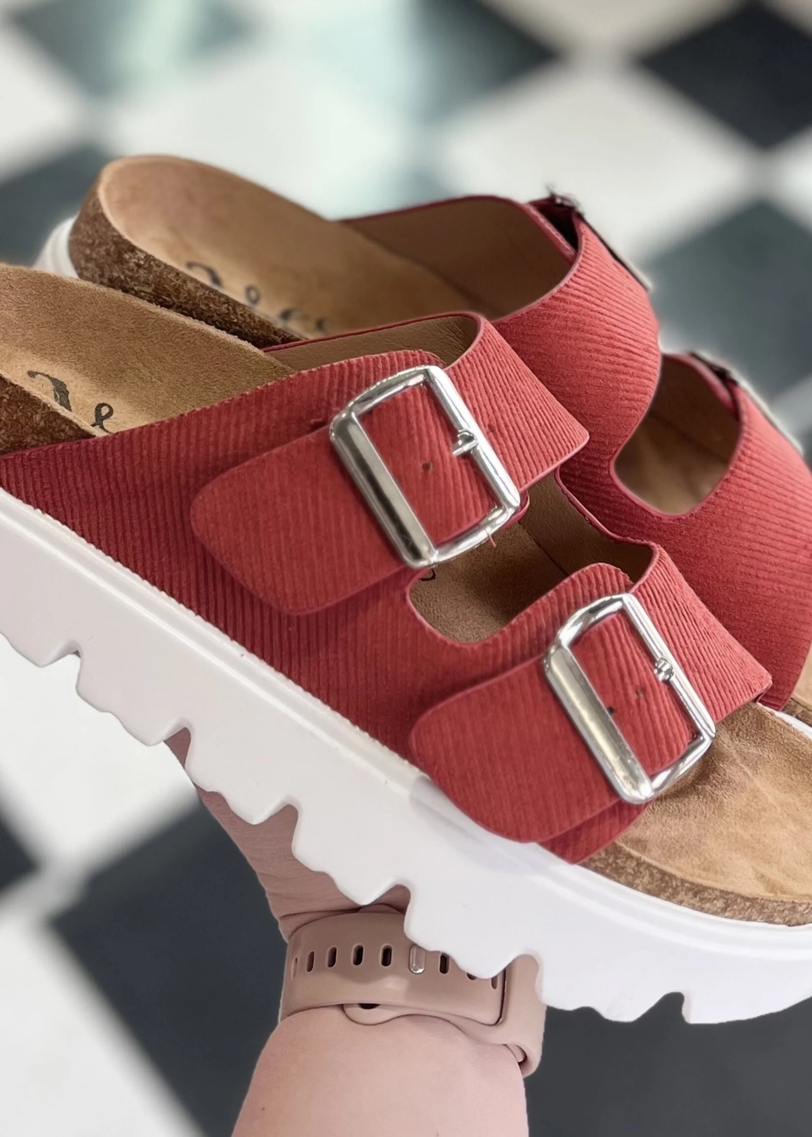 Red Platform Sandals