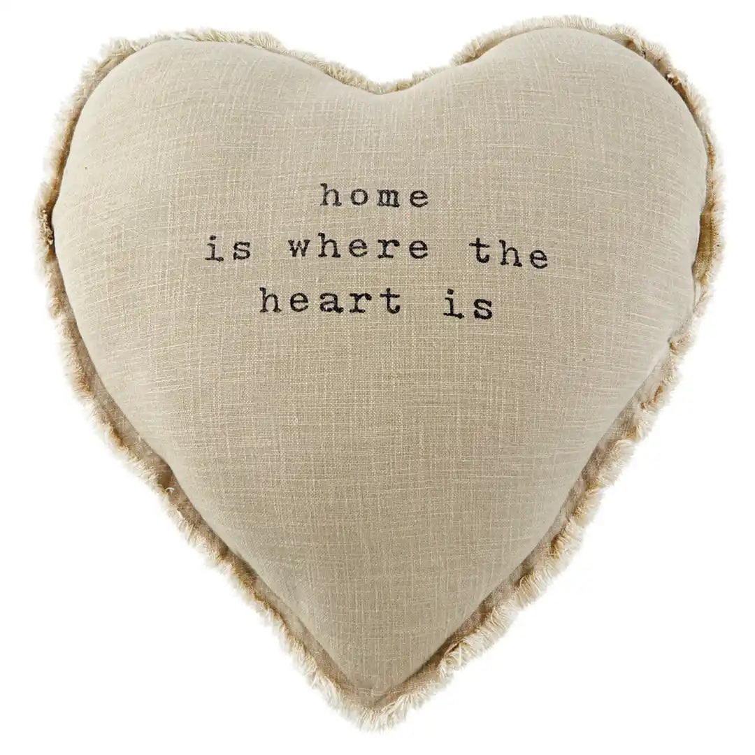 Mud Pie Heart Home Canvas Pillow