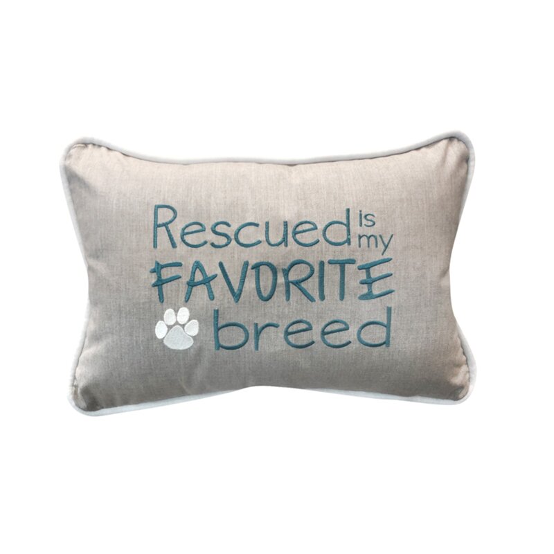 Rescued Is My Favorite Breed Outdoor Pillow