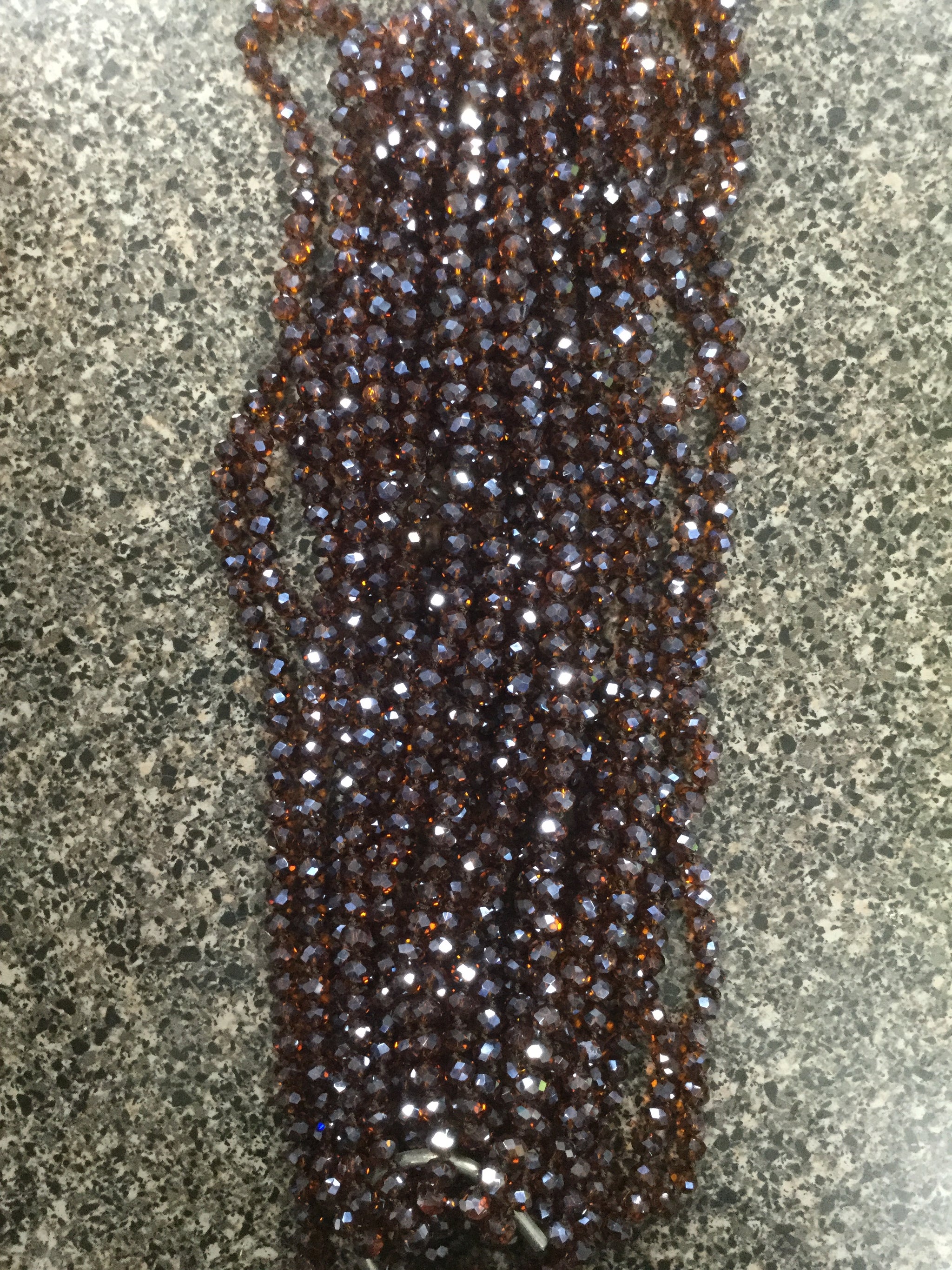Pecan Crystal Beaded Necklace