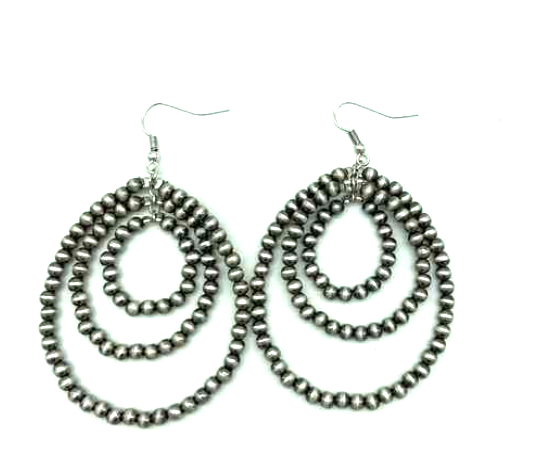 Three Strand Navajo Pearls Earrings