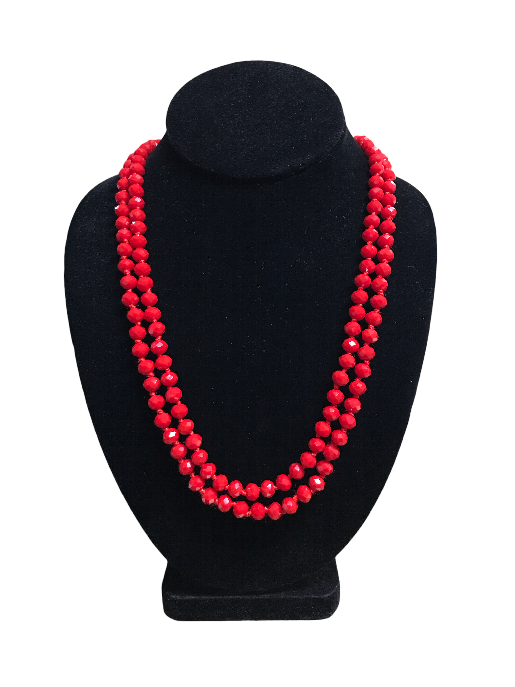 Red Chains of Crystal Beads