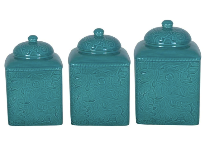 Savannah Canister Set in Turquoise