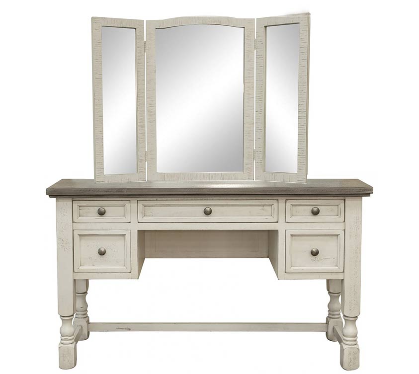 Stone Collection Vanity With Mirror In Ivory