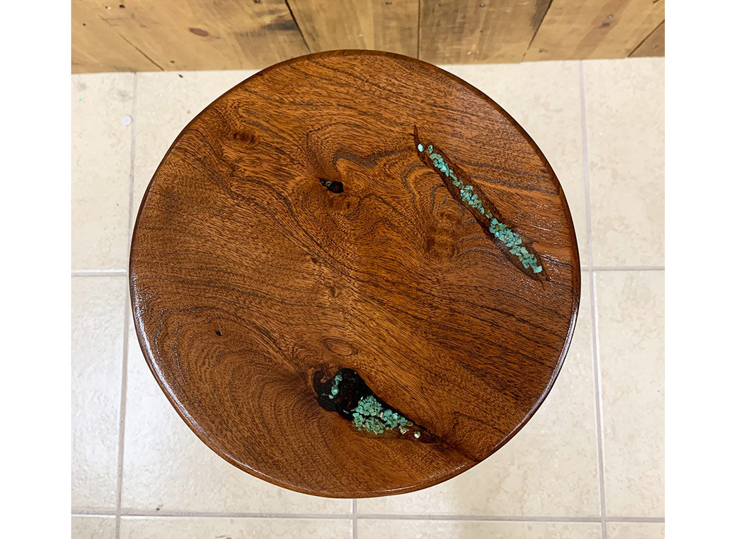 Wood Utensils with Turquoise Inlay - Mesquite with Turquoise Inlay