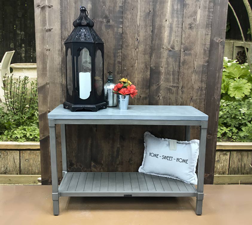 Portland Polished Stone Outdoor Sofa/Side Table