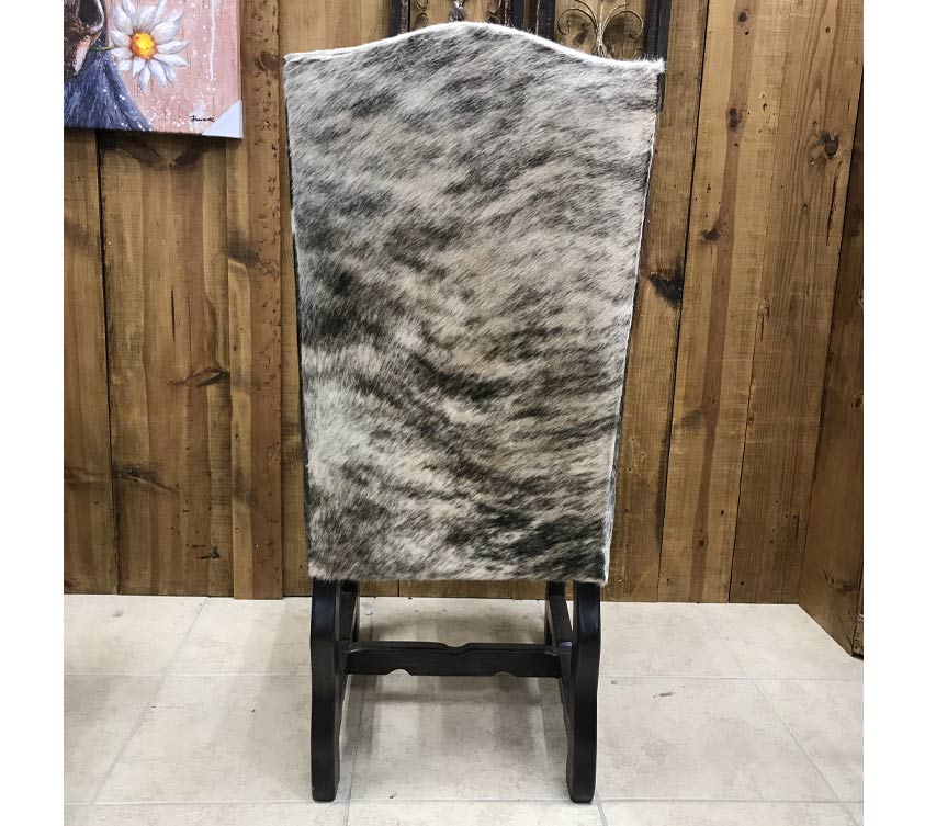 Custom Leather Dining Chair With Brindle Cowhide