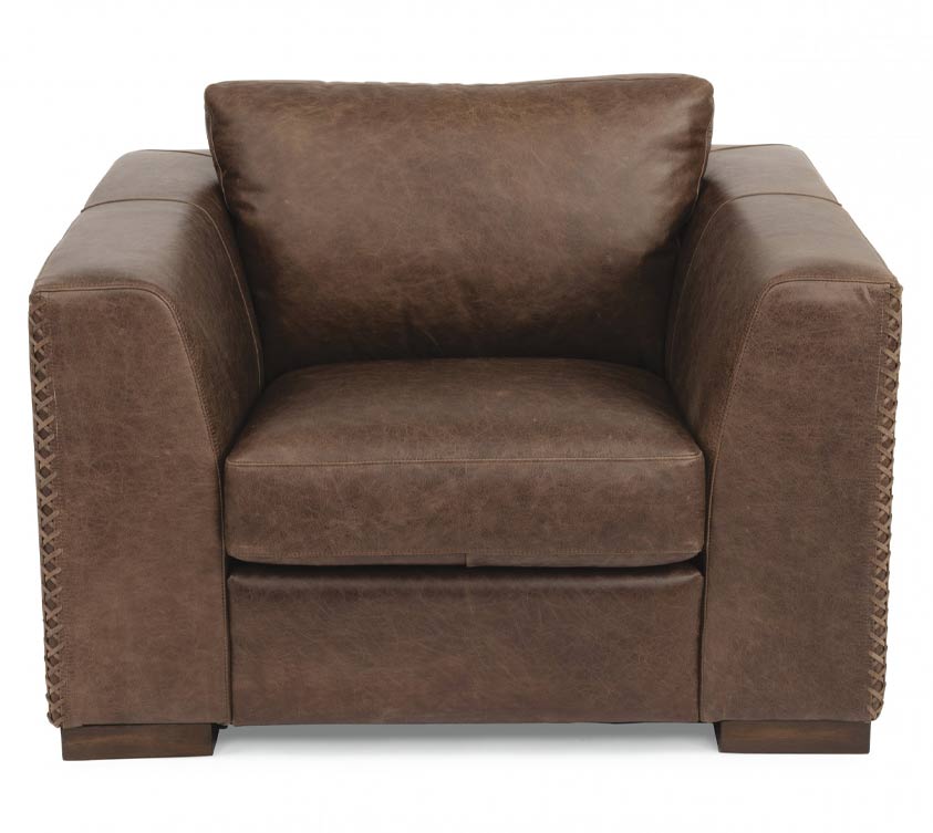 Hawkins Leather Chair With Ottoman