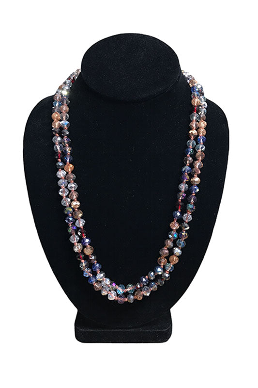 Sandra Dotts Faceted Crystal Bead Necklace in Multi-gemstone