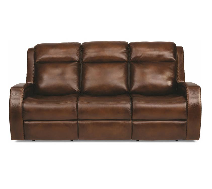 Flexsteel Mustang Power Reclining Leather Sofa