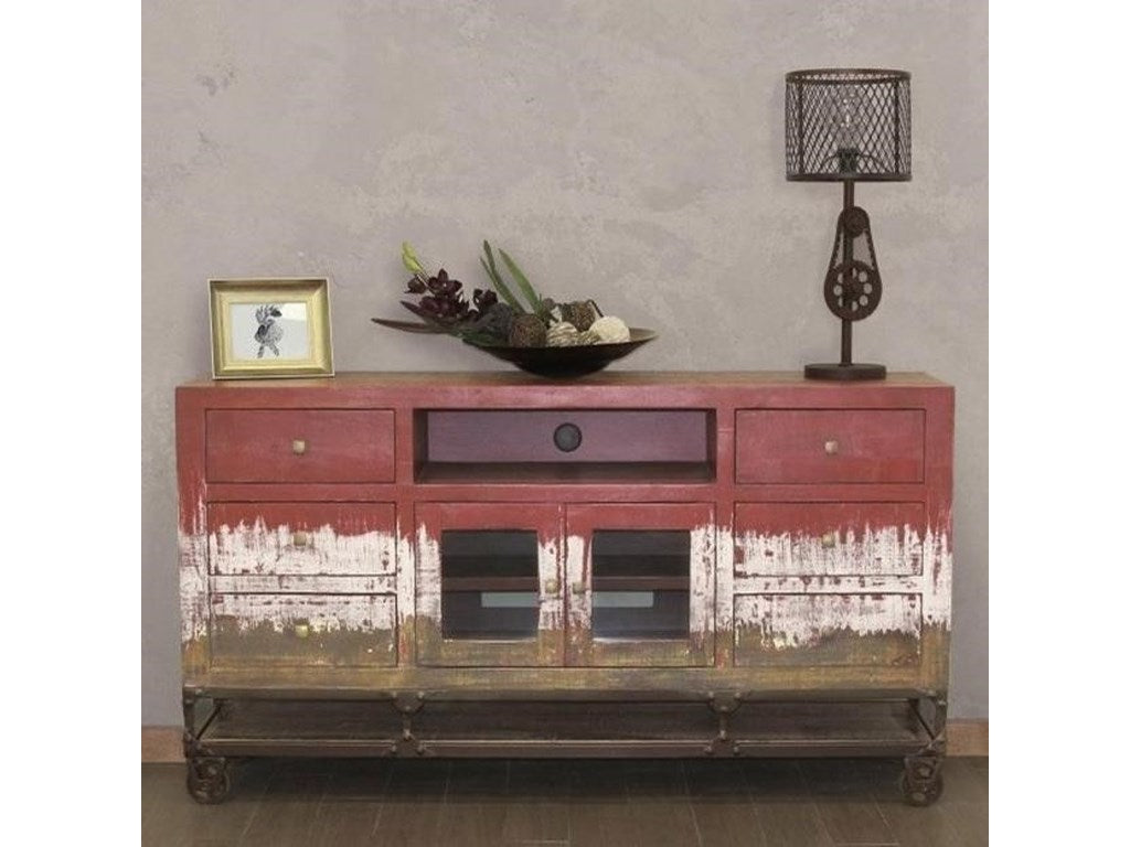 Coastal TV Stand- Red Finish