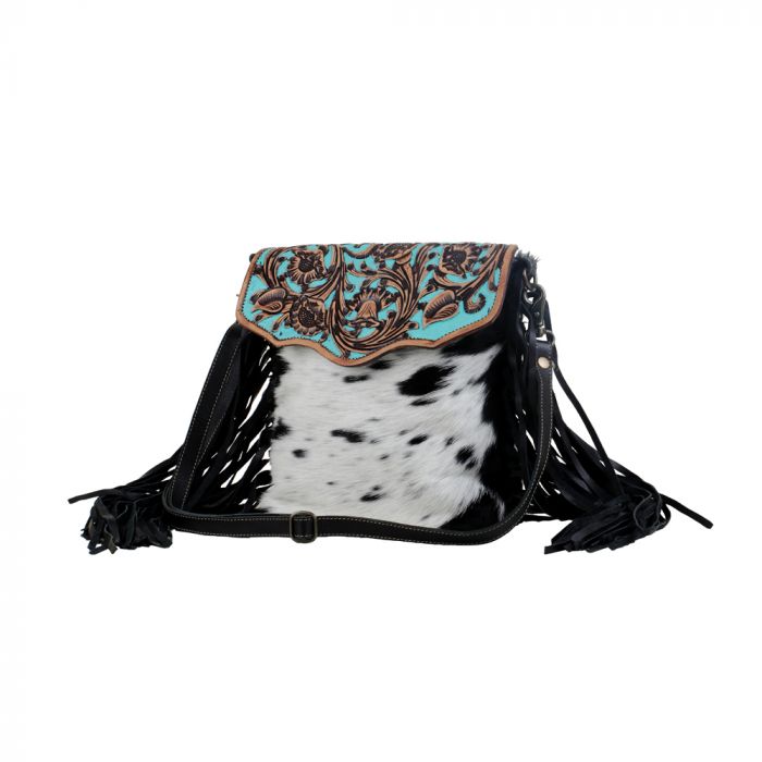 Myra Bag Aqua Hand-Tooled Bag