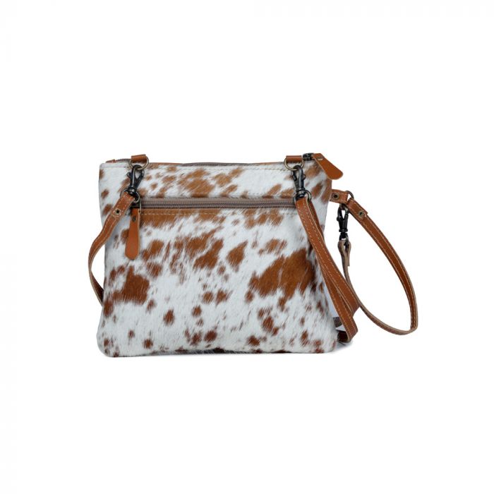 Myra Bag Ornate Brown Leather & Hair On Handbag