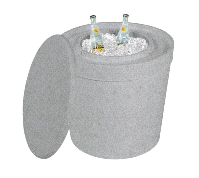 Ledge Lounger Signature Ice Bin Side Table With Lid in Granite Grey
