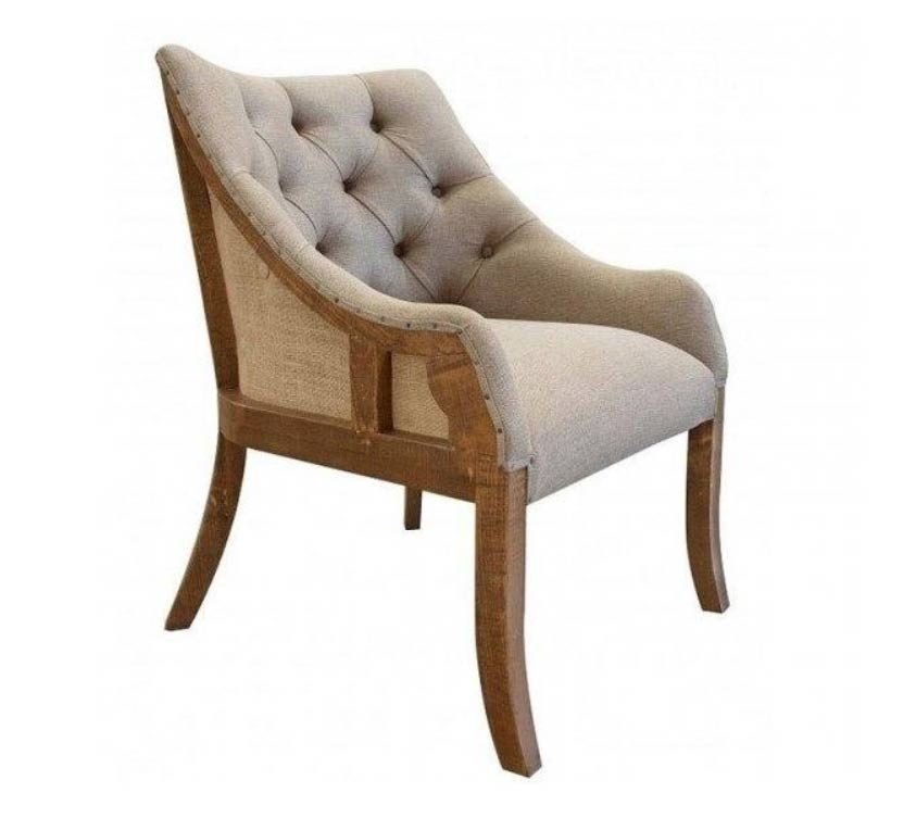 Tufted Deconstructed Round Arm Chair